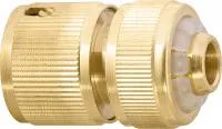 Соединитель латунный быстросъемный для шланга 1/2", аквастоп, Palisad